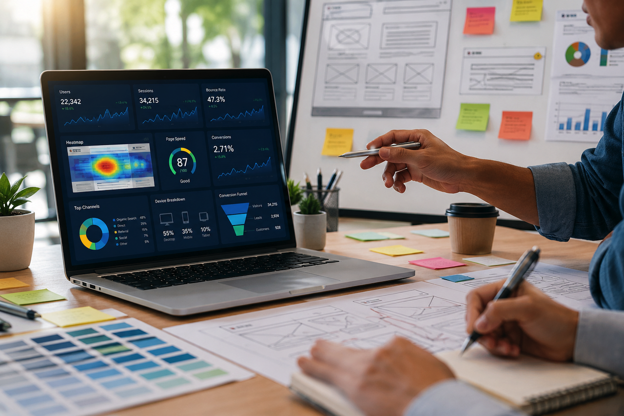 Data-driven web design and SEO analytics dashboard