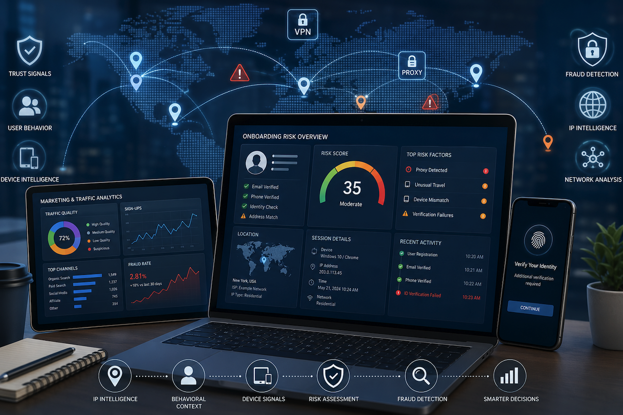 IP intelligence and fraud detection dashboard