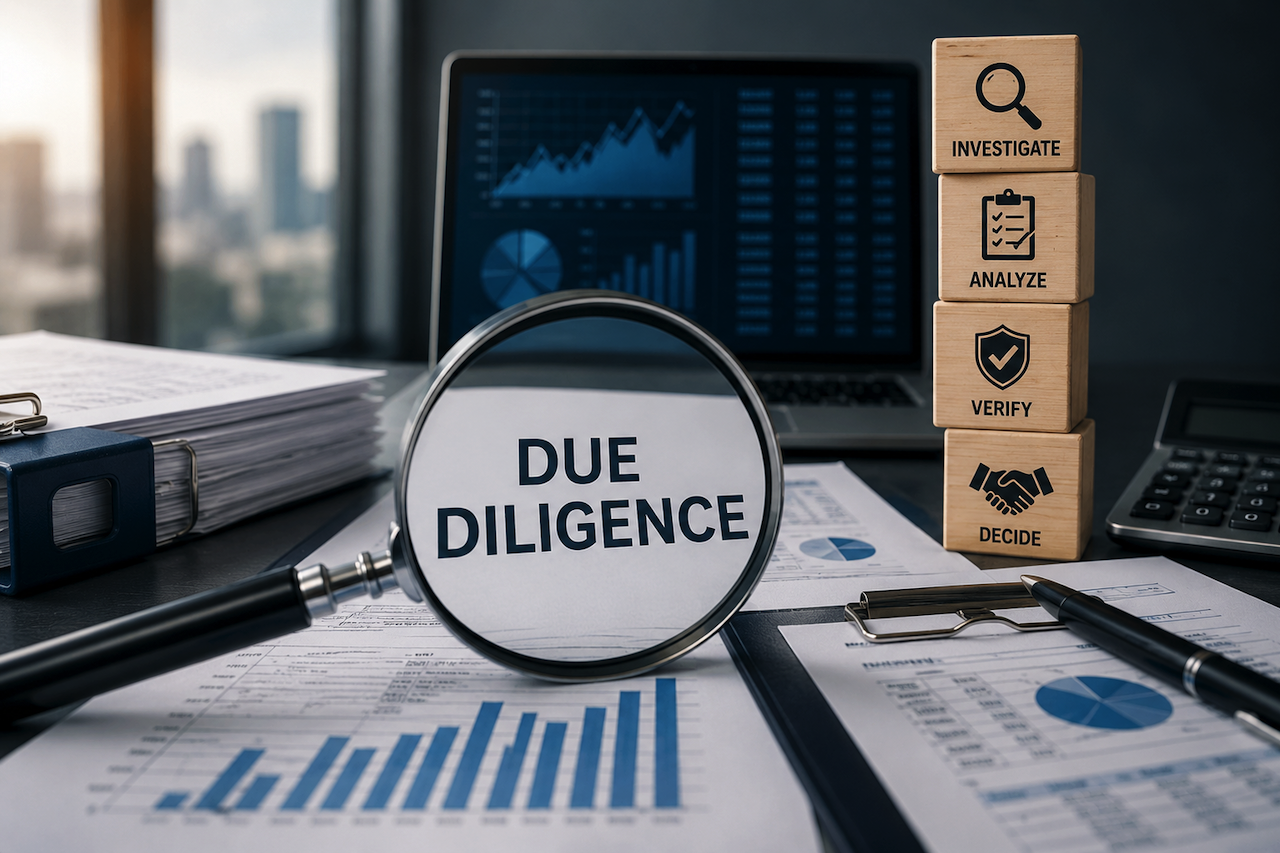 Due diligence review of business documents and financial records