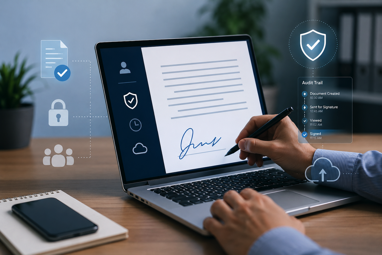 Electronic signature and secure digital document workflow