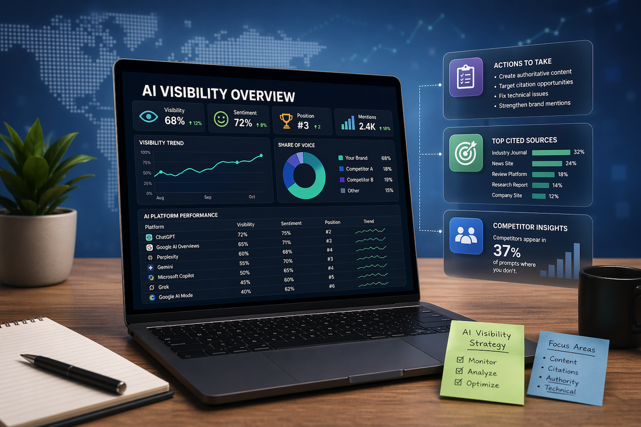 AI visibility dashboard for GEO platform comparison