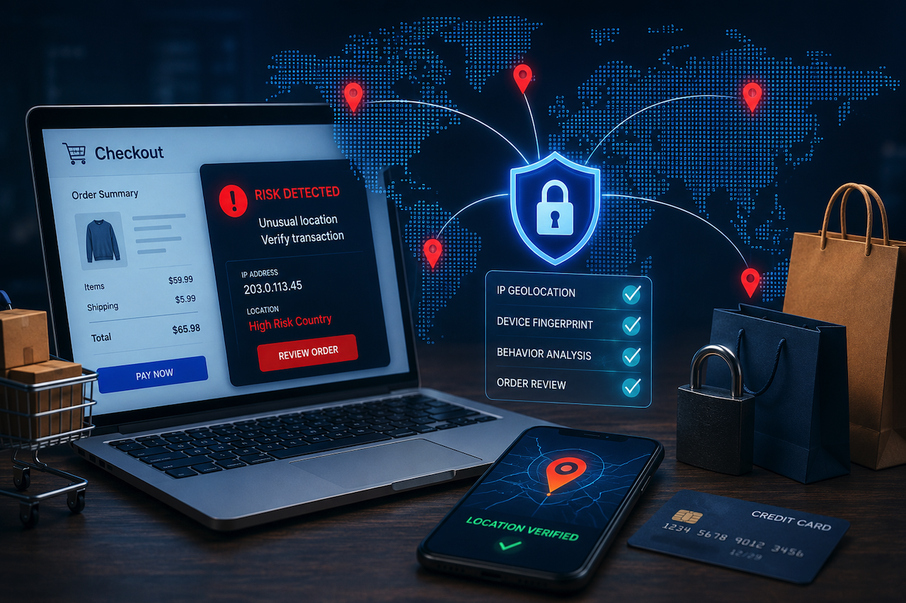 E-commerce fraud prevention with geolocation security technology