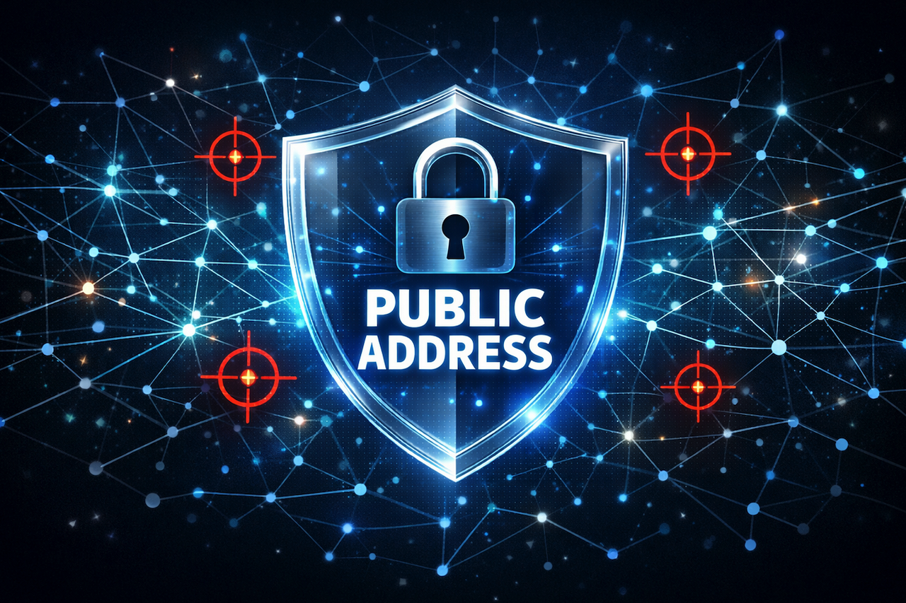 Cybersecurity shield protecting IP address