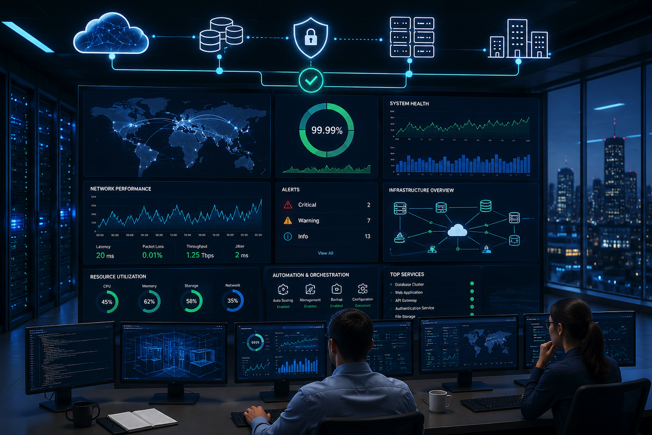 Enterprise infrastructure monitoring dashboard