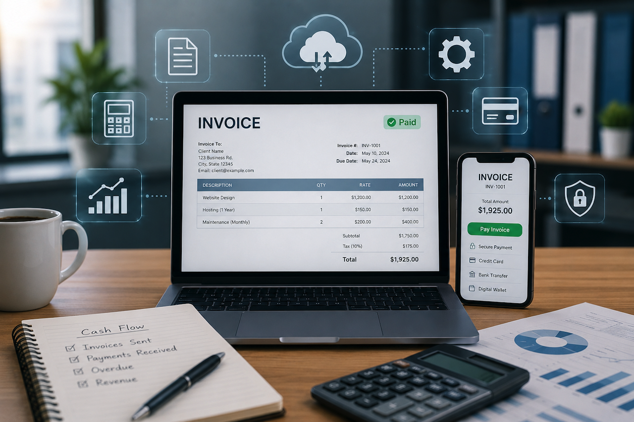 Digital invoicing system with cloud payments