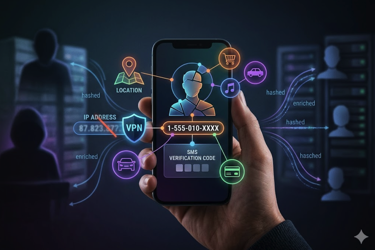 Phone number tracking and digital identity privacy