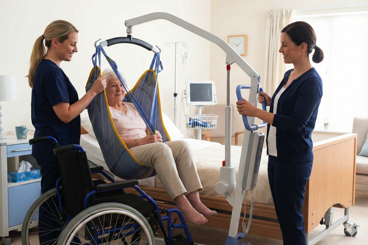 Patient in patient hoist