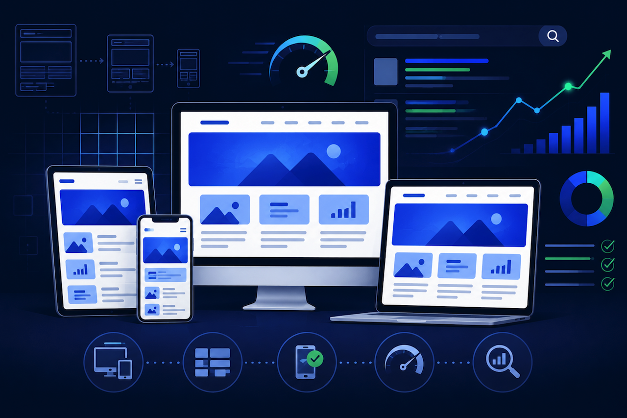 Responsive web design across desktop, tablet, and mobile devices