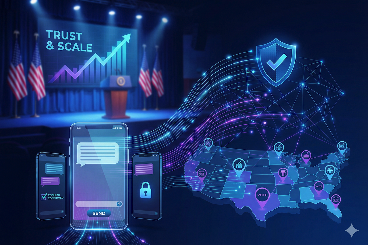 Secure political text messaging illustration