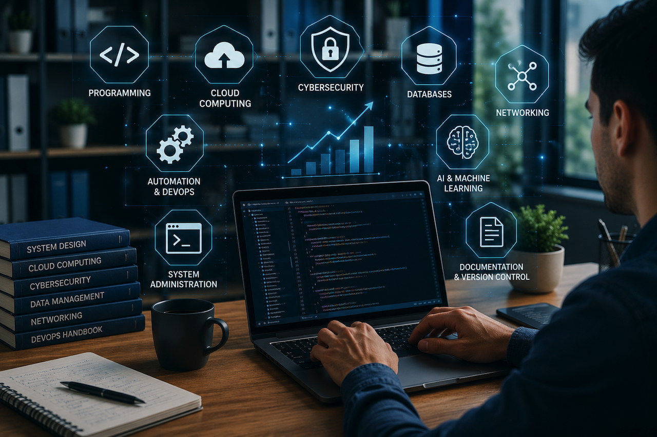 IT professional working with programming, cloud, cybersecurity, and AI technologies