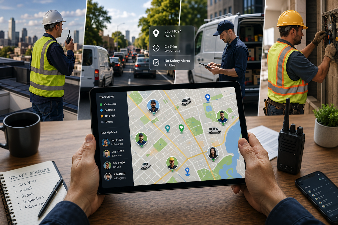 Field workforce tracking dashboard