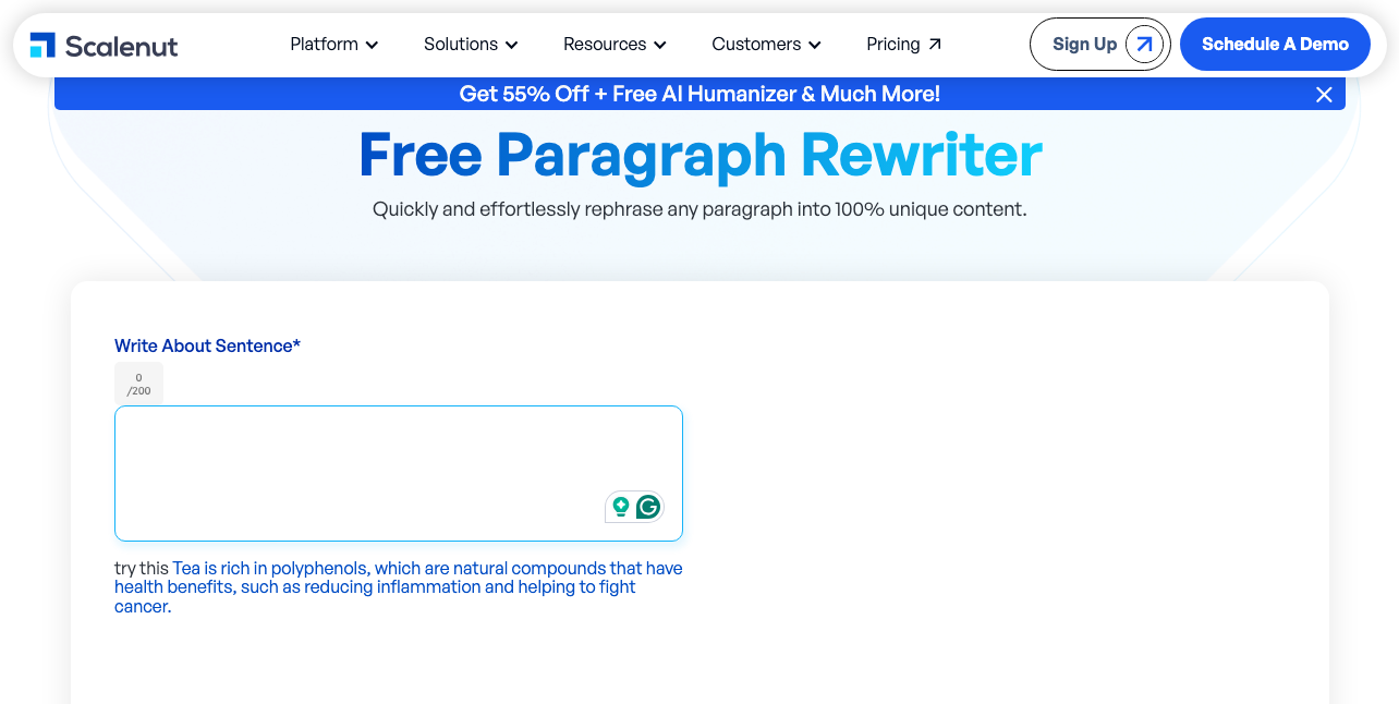 Scalenut Paragraph Rewriter