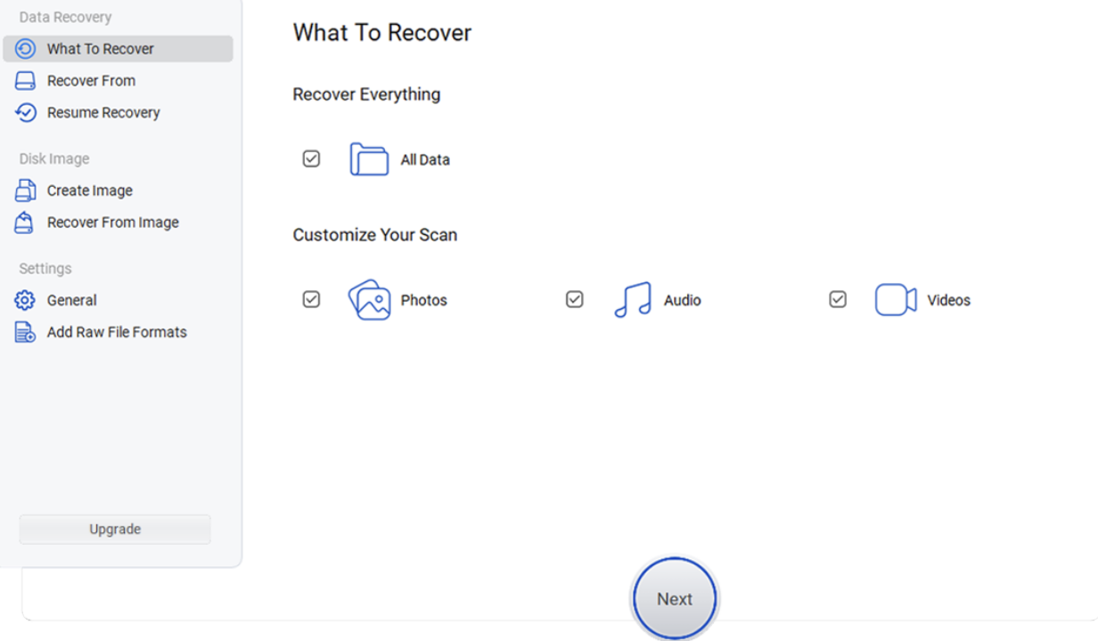 Select file types