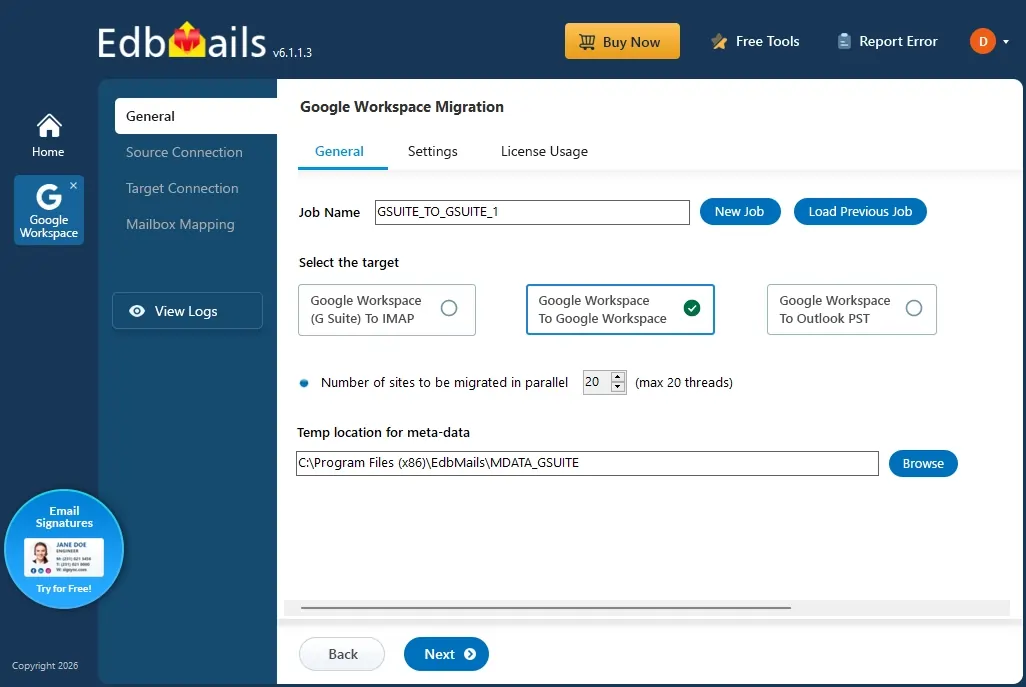 Google Workspace Migration via EdbMails