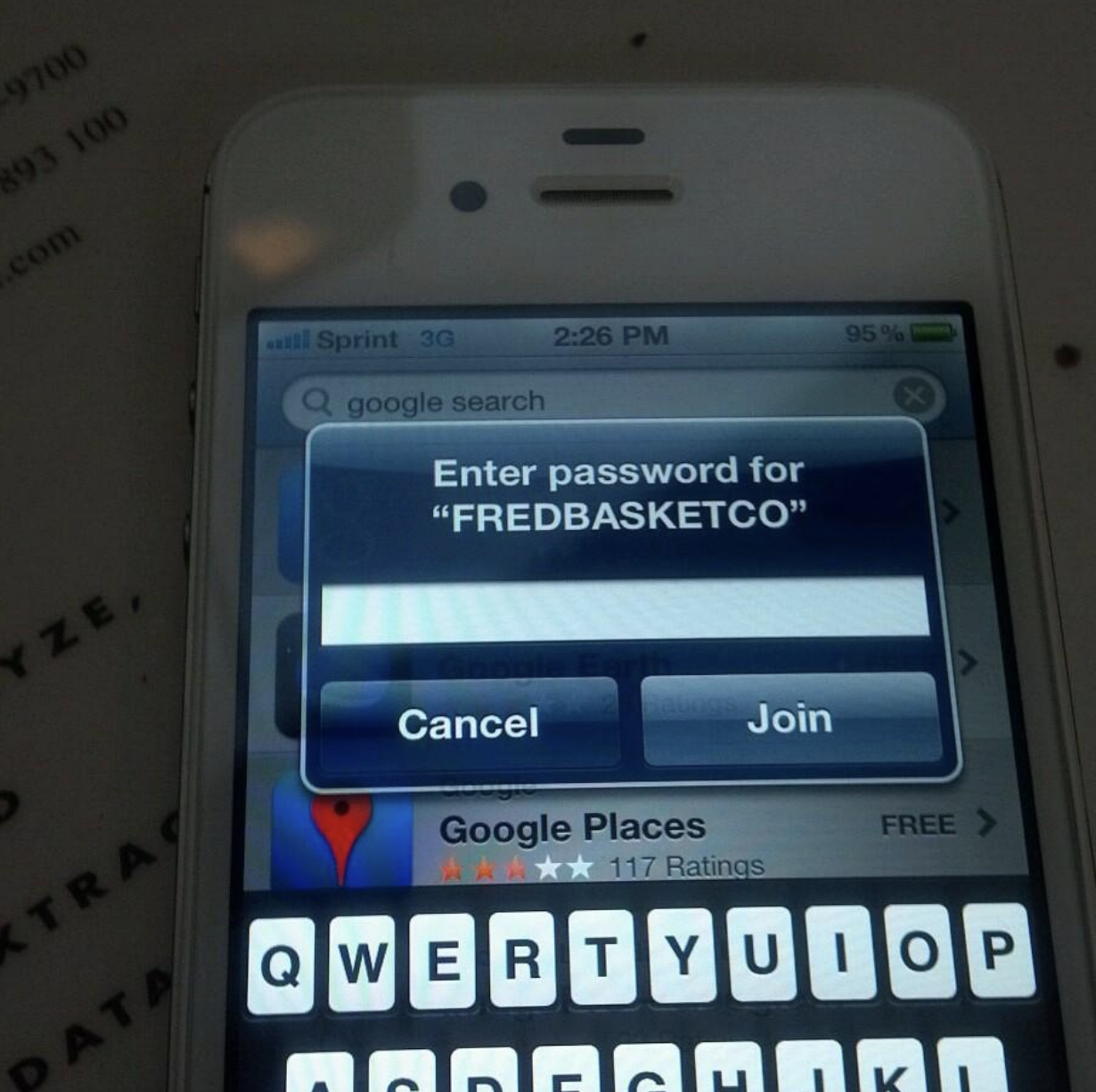 Enter password on mobile phone