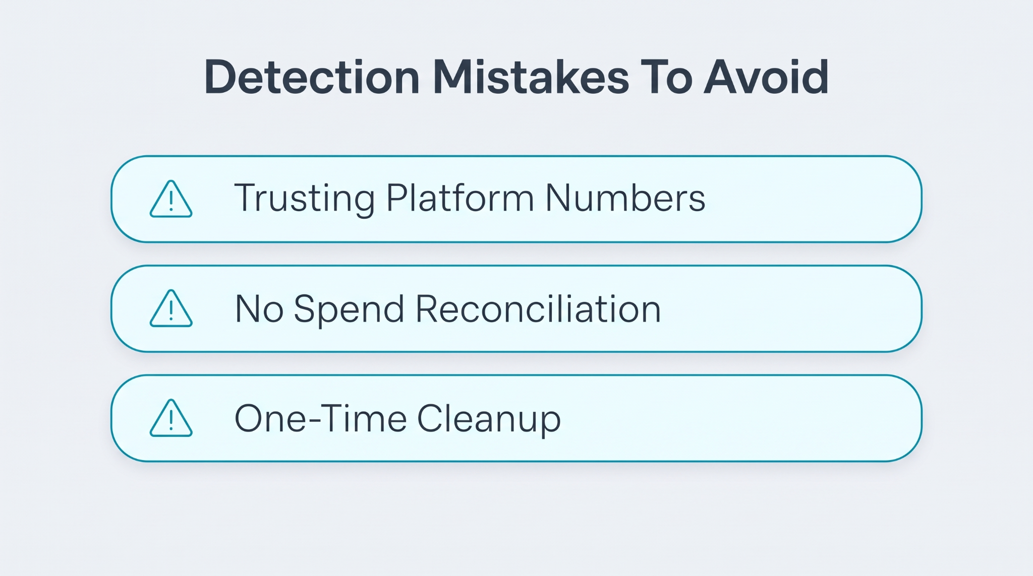 Detection mistakes to avoid