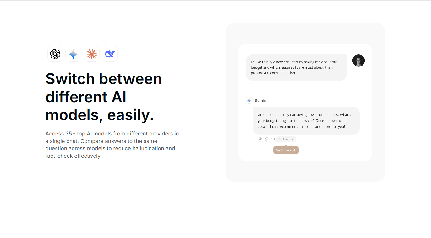 Switch between AI models, easily